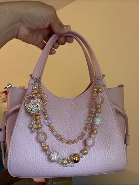Pink Crystal Heart Hello Kitty Keychain Bag Chain